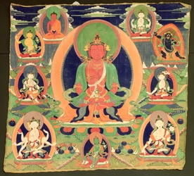 Peinture Thangka montrant Amitayus